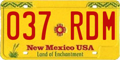NM license plate 037RDM