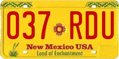 NM license plate 037RDU