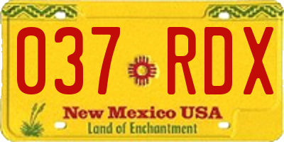 NM license plate 037RDX