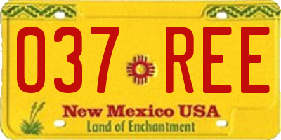 NM license plate 037REE