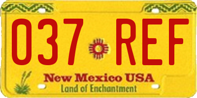 NM license plate 037REF