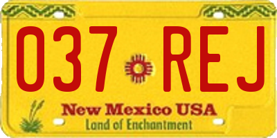 NM license plate 037REJ