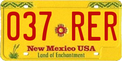 NM license plate 037RER