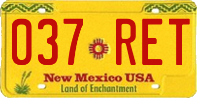 NM license plate 037RET