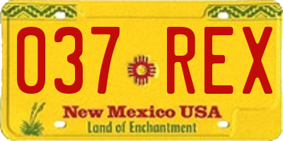NM license plate 037REX