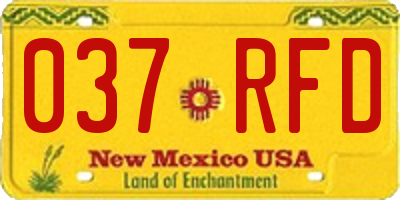 NM license plate 037RFD