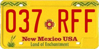 NM license plate 037RFF