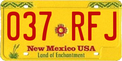 NM license plate 037RFJ