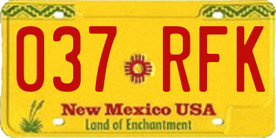 NM license plate 037RFK