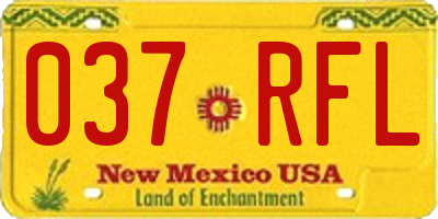 NM license plate 037RFL