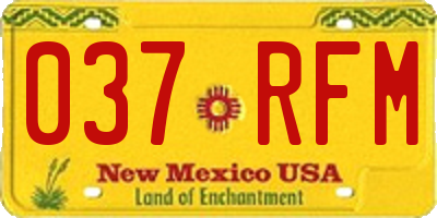 NM license plate 037RFM