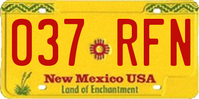 NM license plate 037RFN