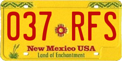 NM license plate 037RFS