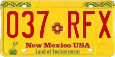 NM license plate 037RFX