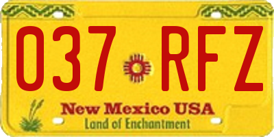 NM license plate 037RFZ