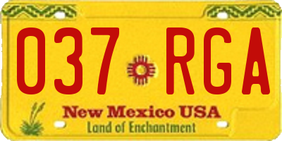 NM license plate 037RGA