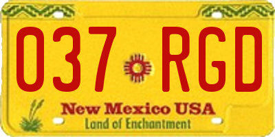NM license plate 037RGD