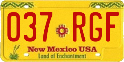NM license plate 037RGF