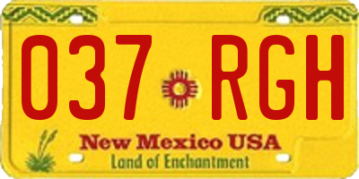 NM license plate 037RGH
