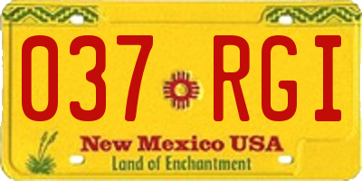 NM license plate 037RGI