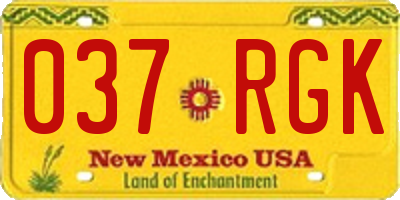 NM license plate 037RGK