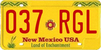 NM license plate 037RGL