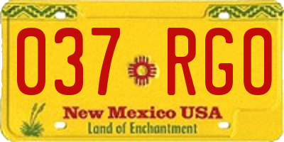NM license plate 037RGO