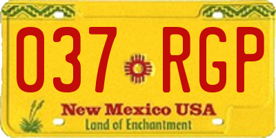 NM license plate 037RGP