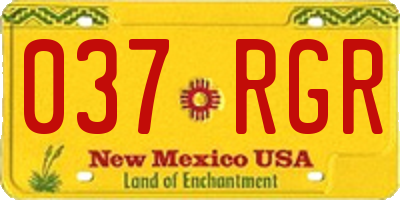 NM license plate 037RGR