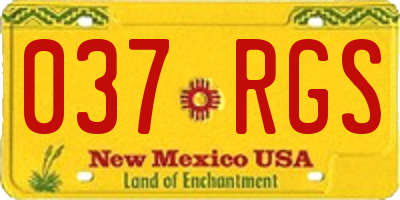 NM license plate 037RGS