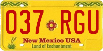 NM license plate 037RGU