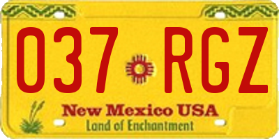 NM license plate 037RGZ