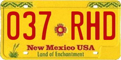 NM license plate 037RHD