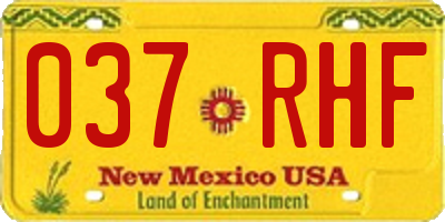 NM license plate 037RHF