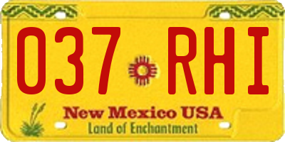 NM license plate 037RHI