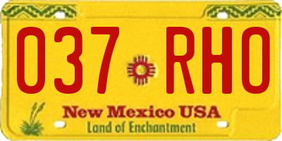 NM license plate 037RHO