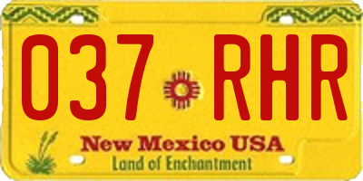 NM license plate 037RHR