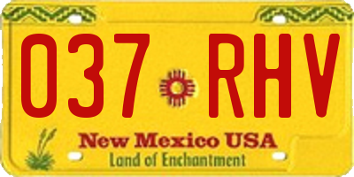 NM license plate 037RHV