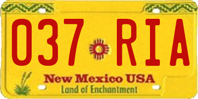 NM license plate 037RIA
