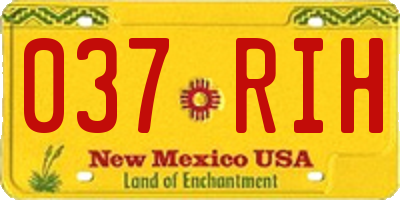 NM license plate 037RIH