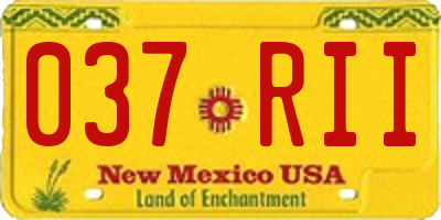 NM license plate 037RII