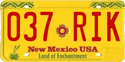 NM license plate 037RIK