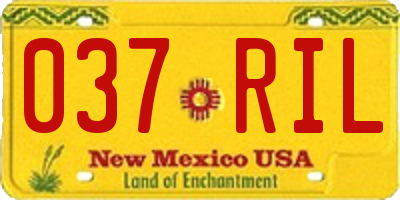 NM license plate 037RIL