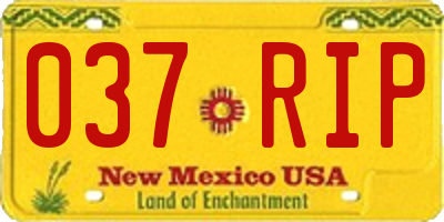 NM license plate 037RIP