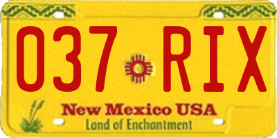 NM license plate 037RIX