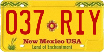 NM license plate 037RIY