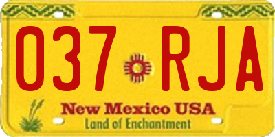 NM license plate 037RJA