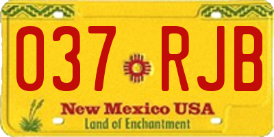NM license plate 037RJB