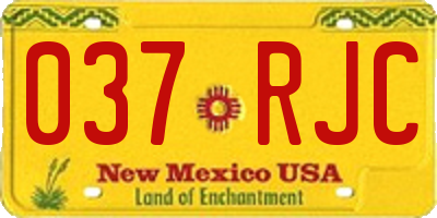 NM license plate 037RJC