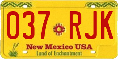 NM license plate 037RJK